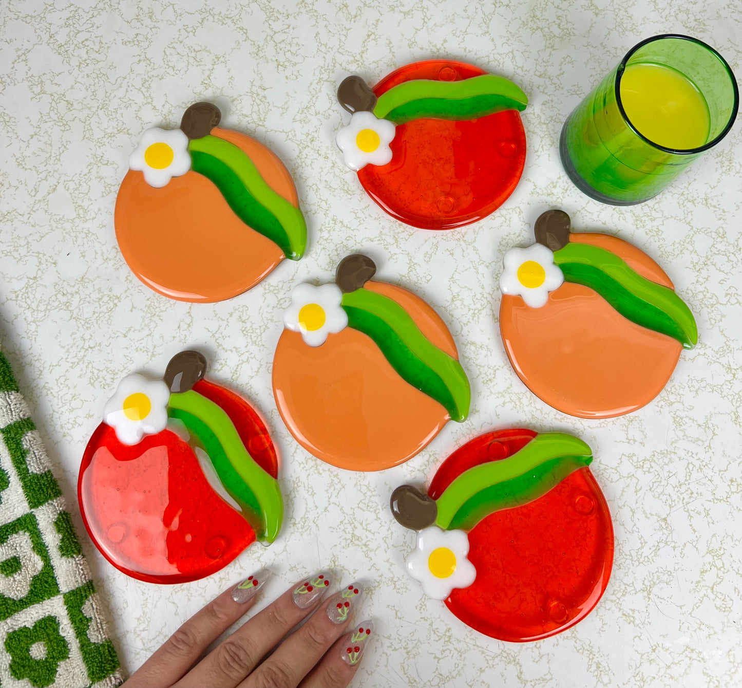 Orange coaster set