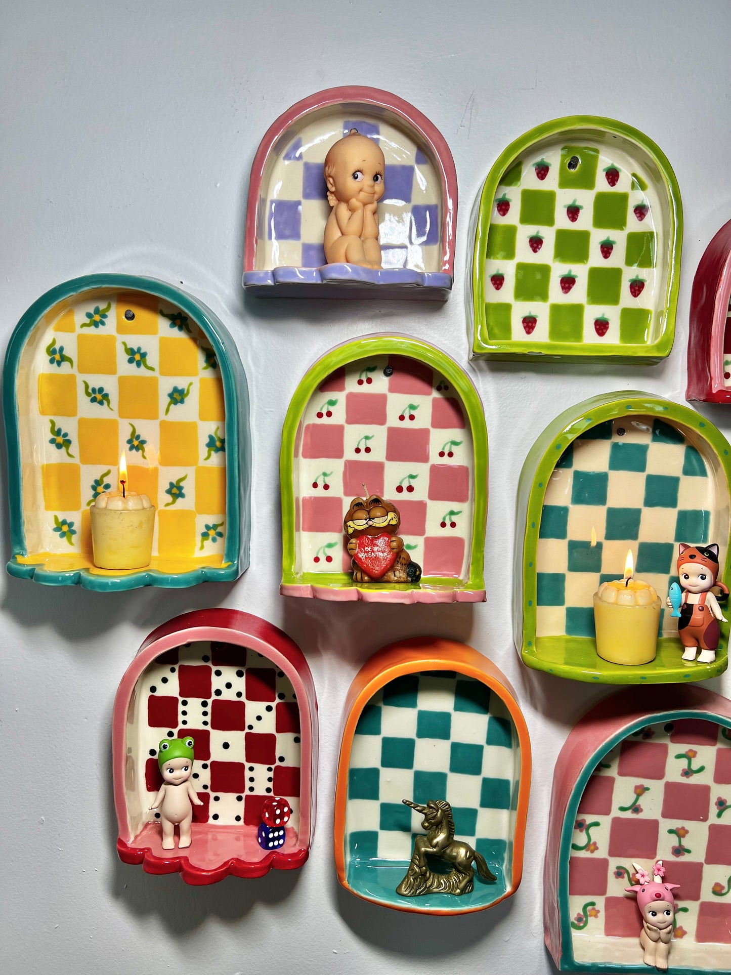 Ceramic Patchwork flower shelf