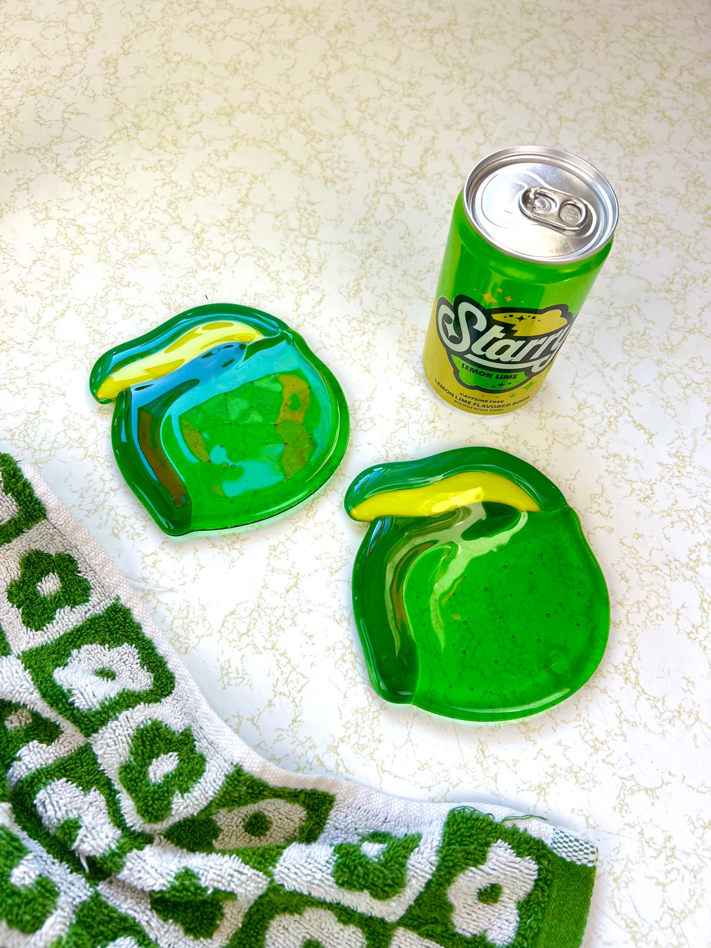 Lemon lime coaster set