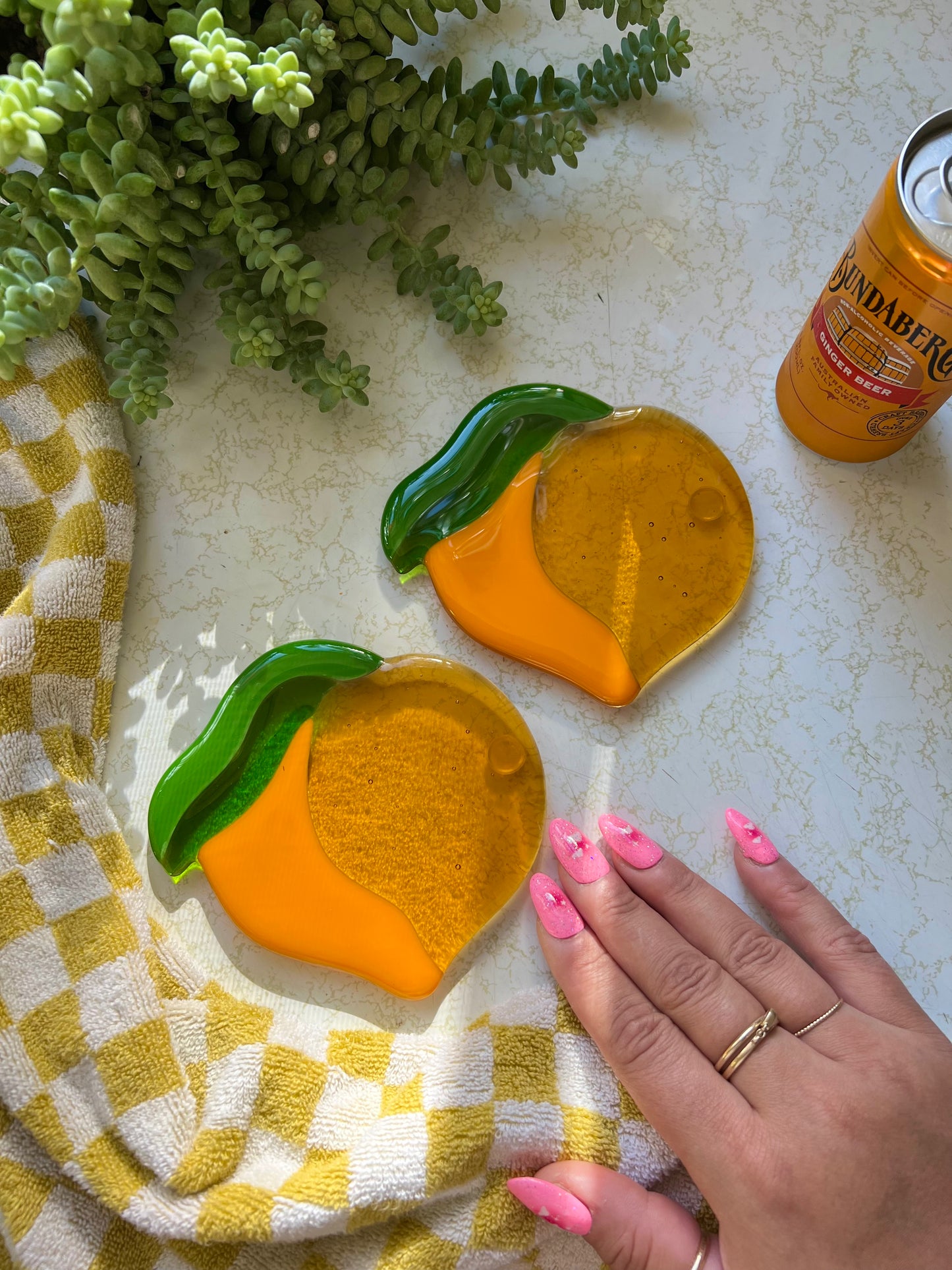 Peach coaster set