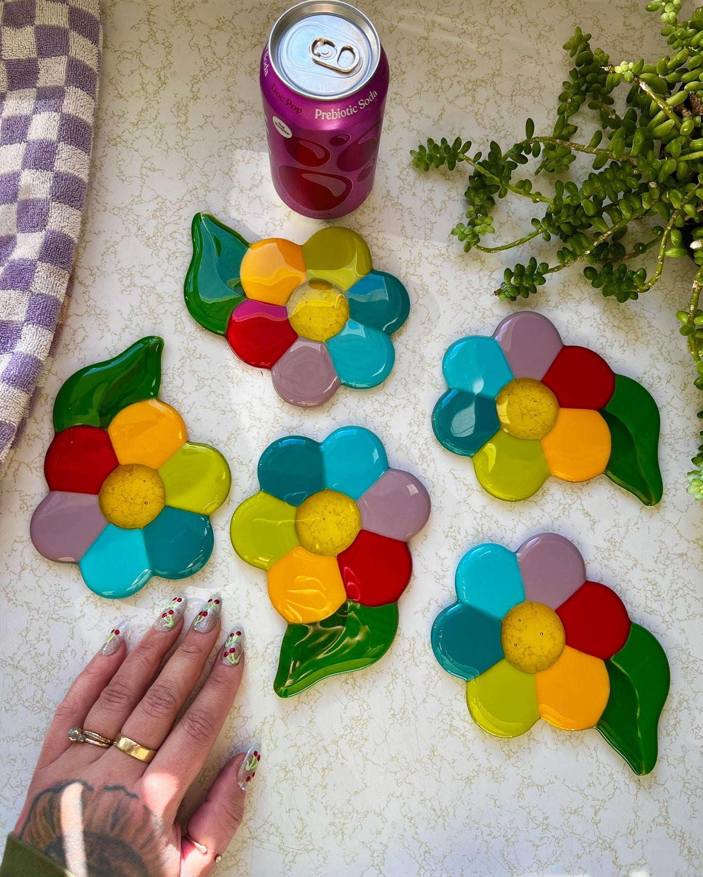 Daisy coaster set