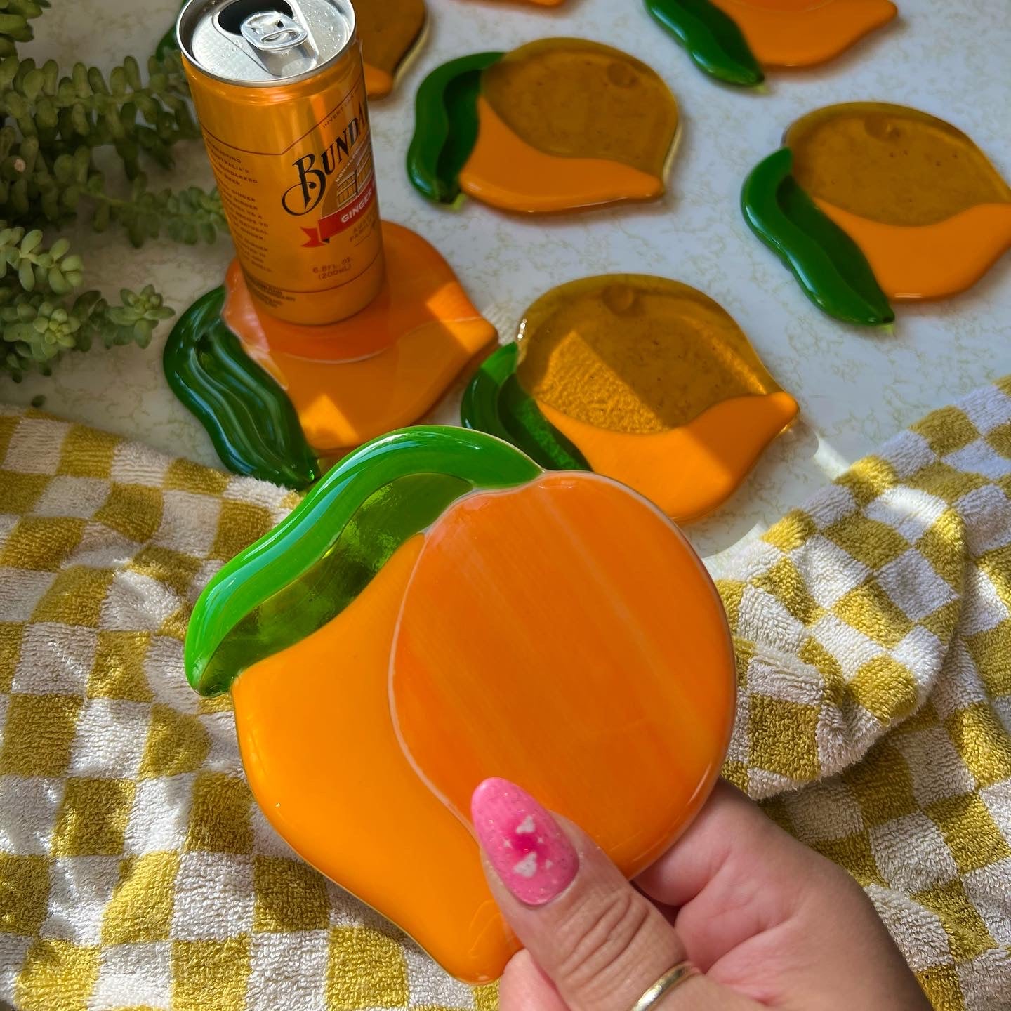 Peach coaster set