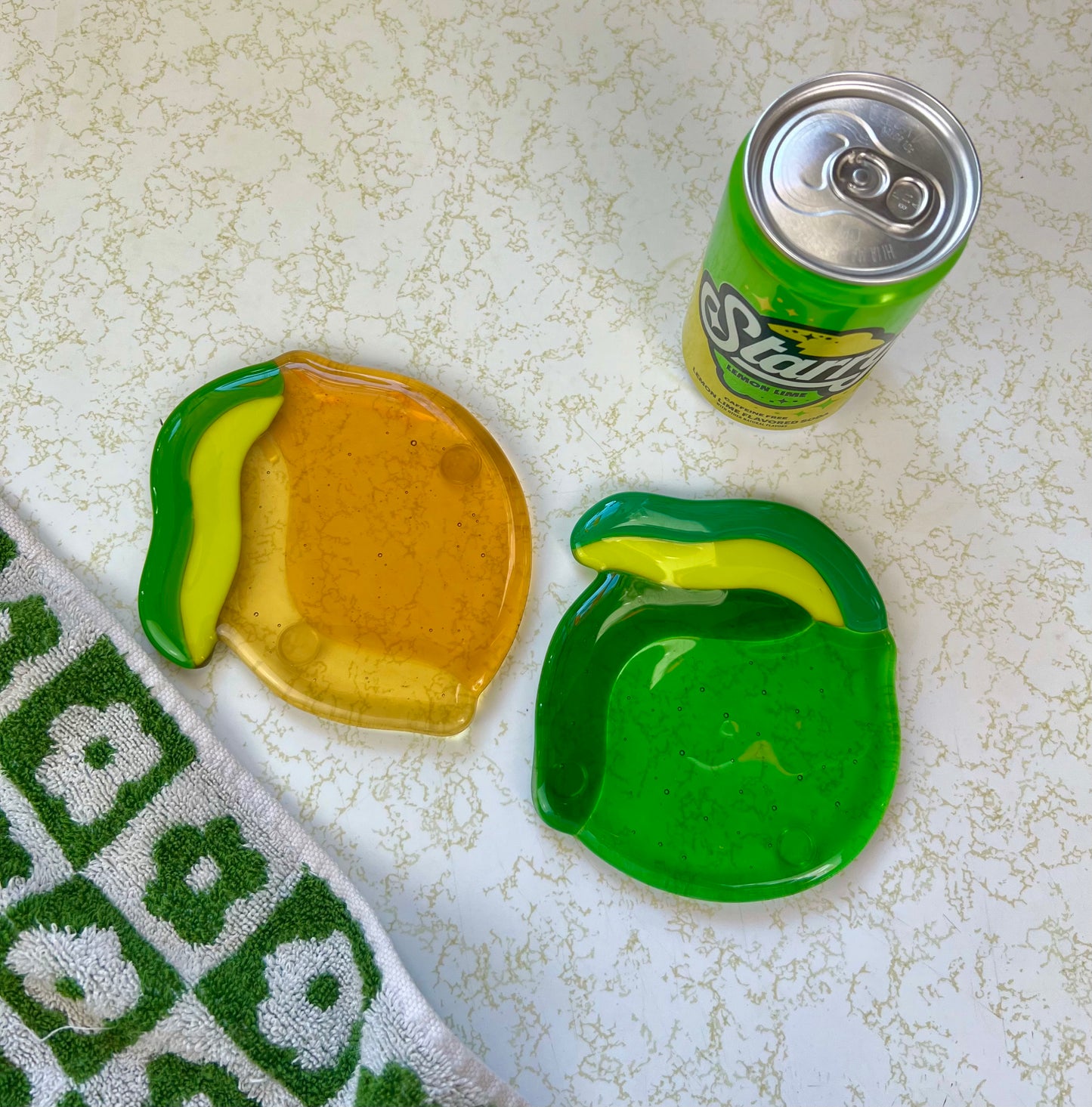 Lemon lime coaster set