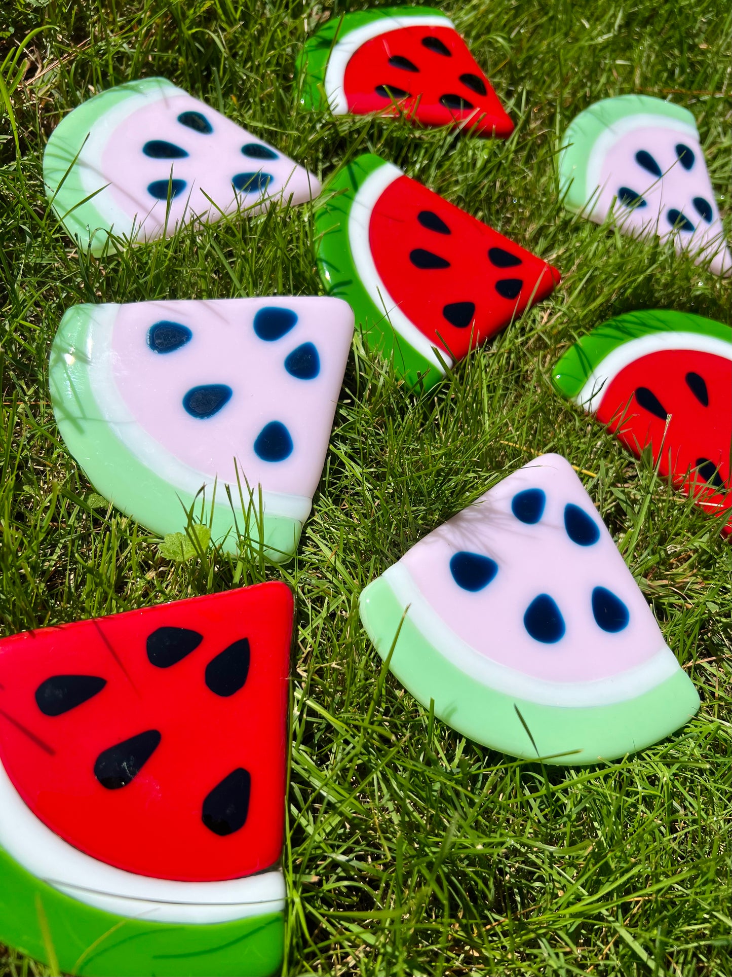 Watermelon slice coaster set