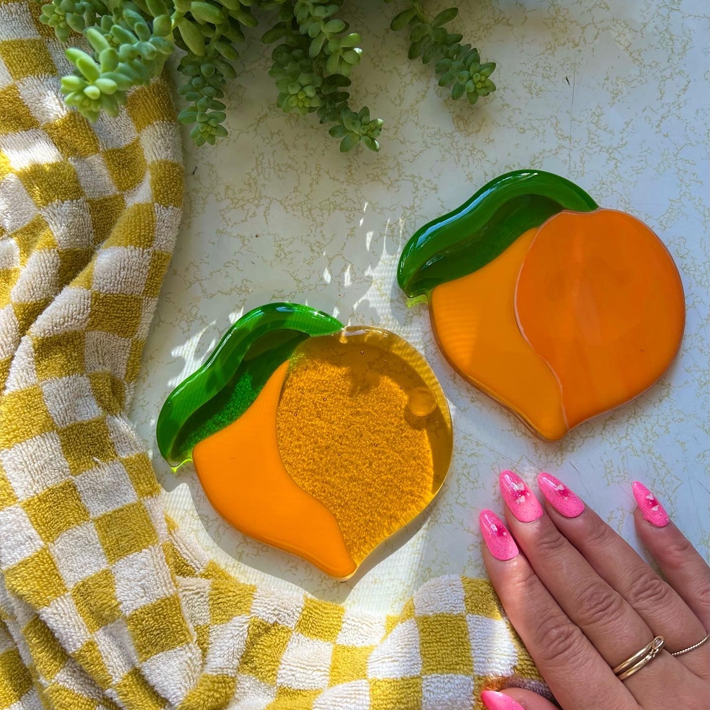 Peach coaster set