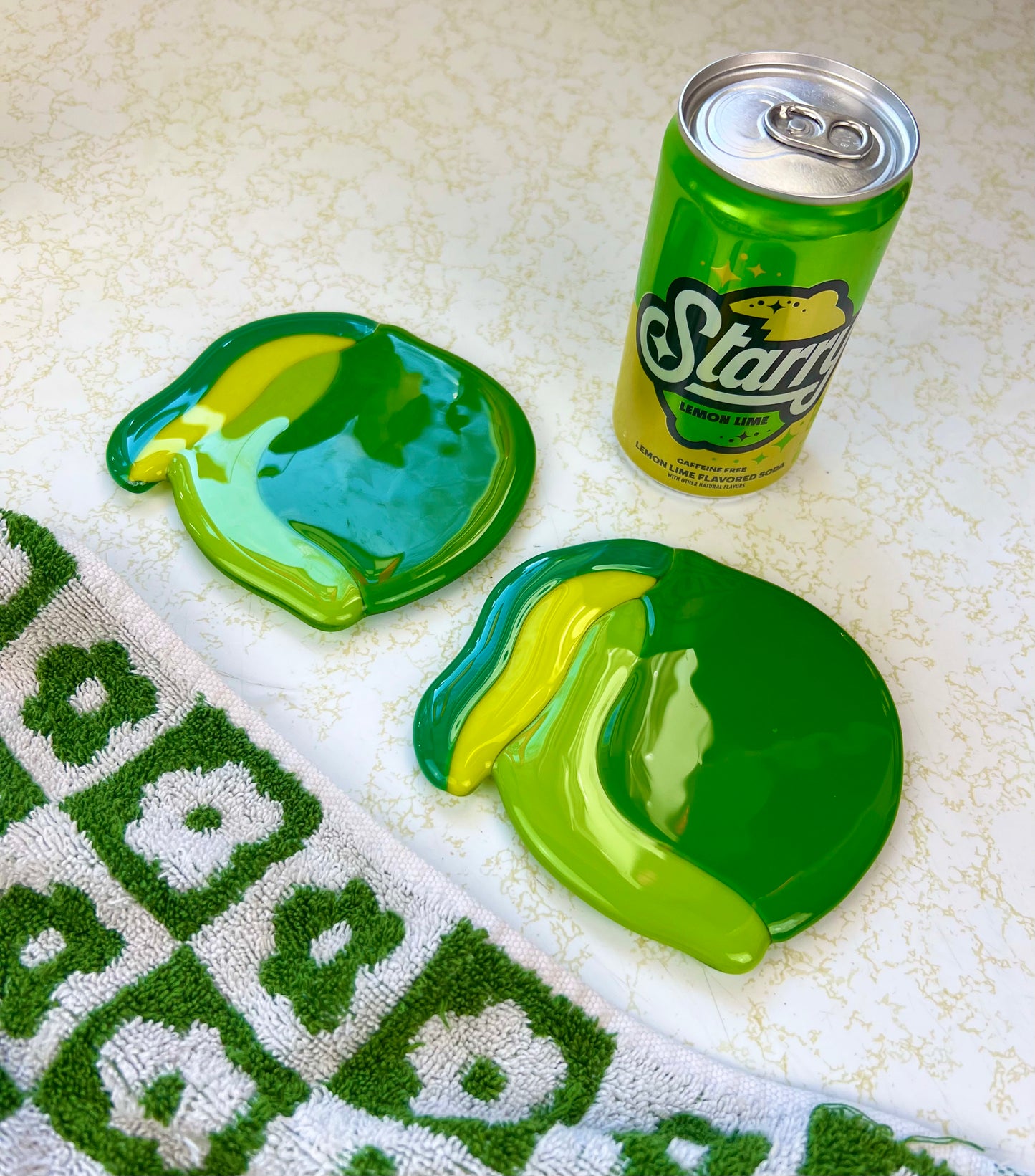 Lemon lime coaster set