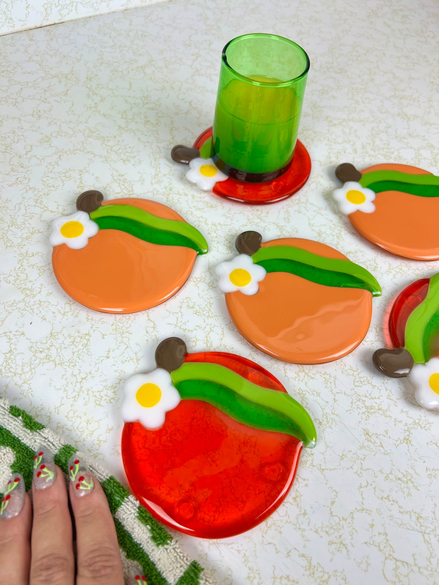 Orange coaster set