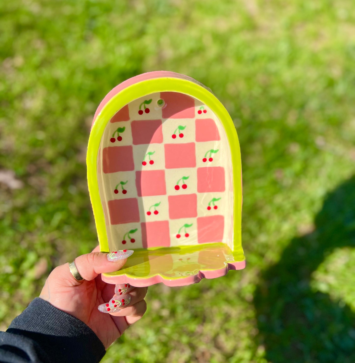 Ceramic Patchwork cherry shelf