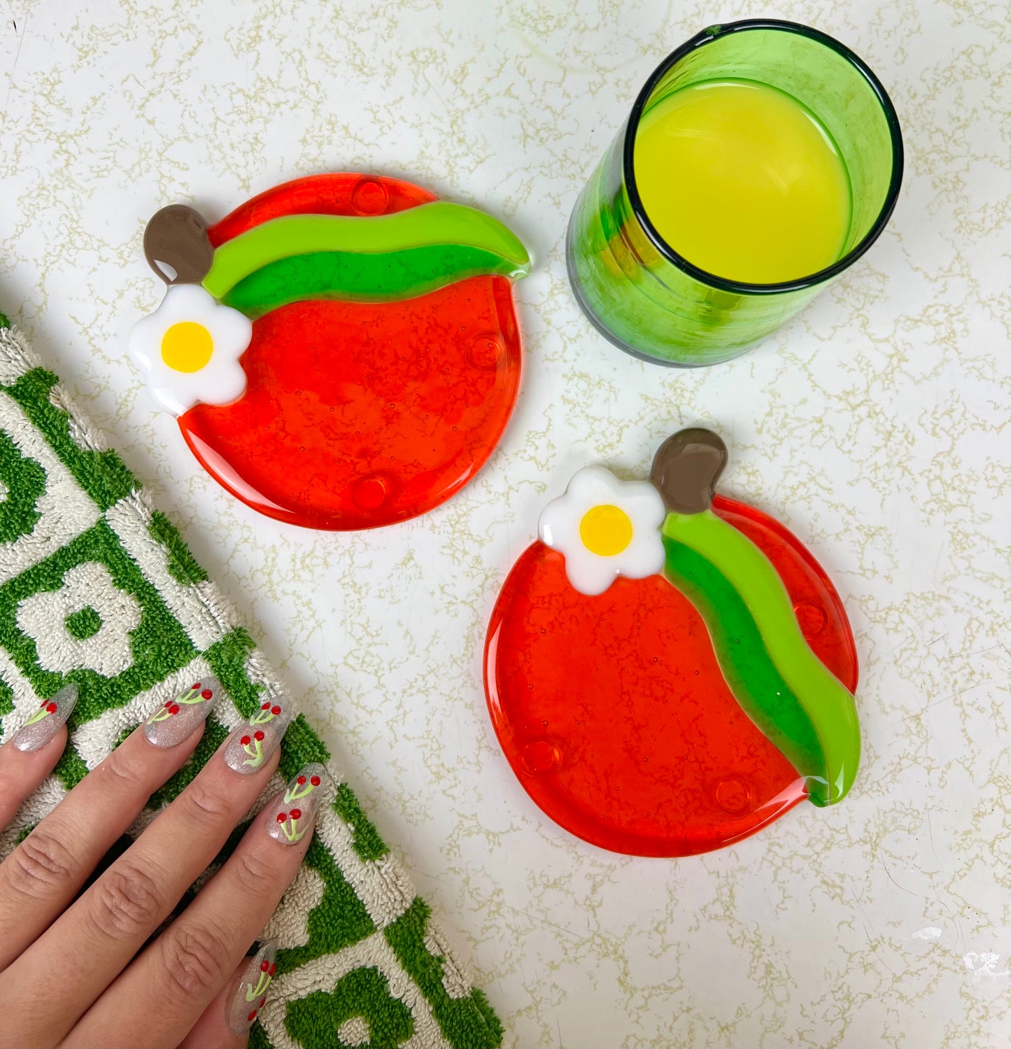Orange coaster set