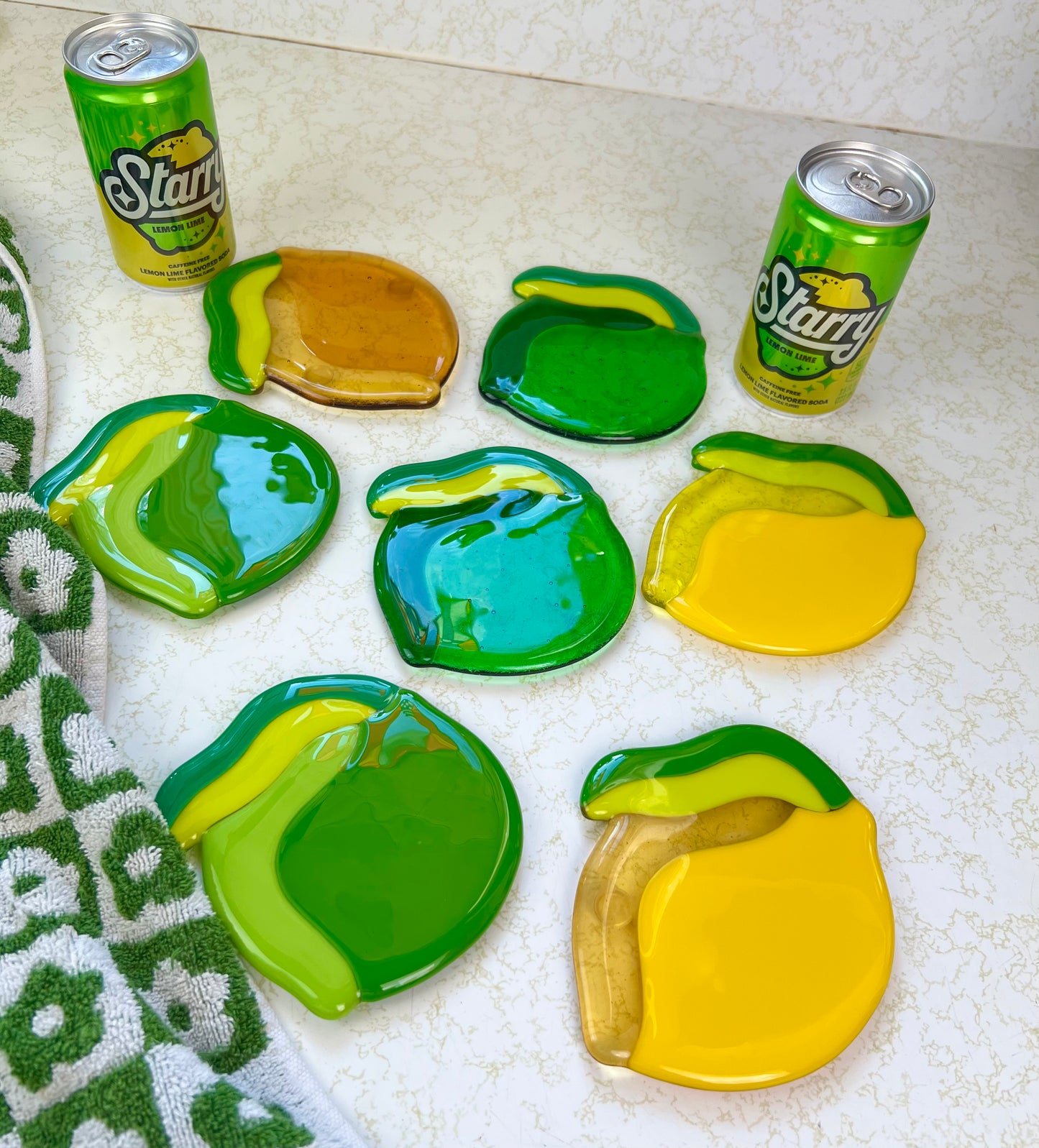Lemon lime coaster set