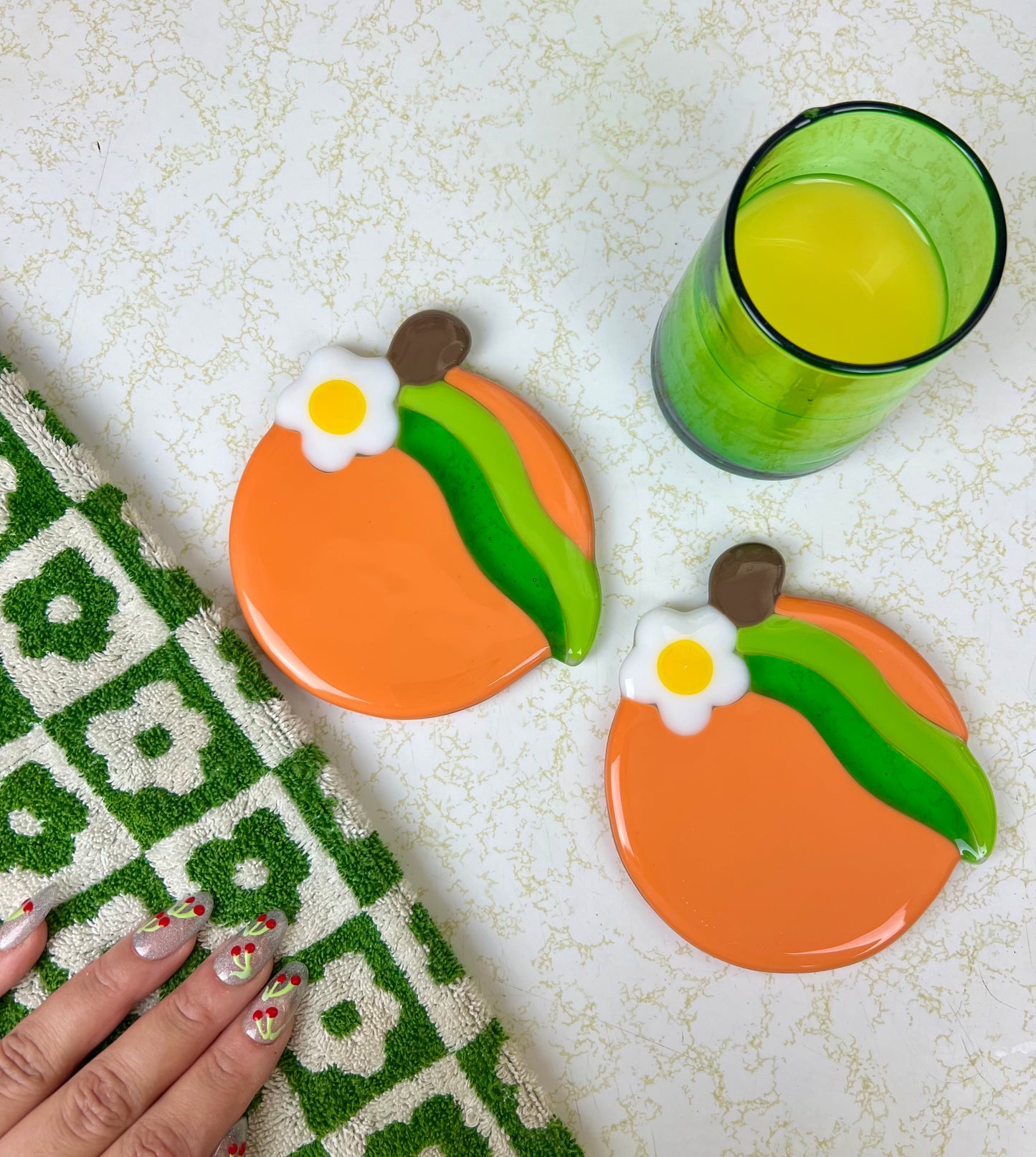 Orange coaster set
