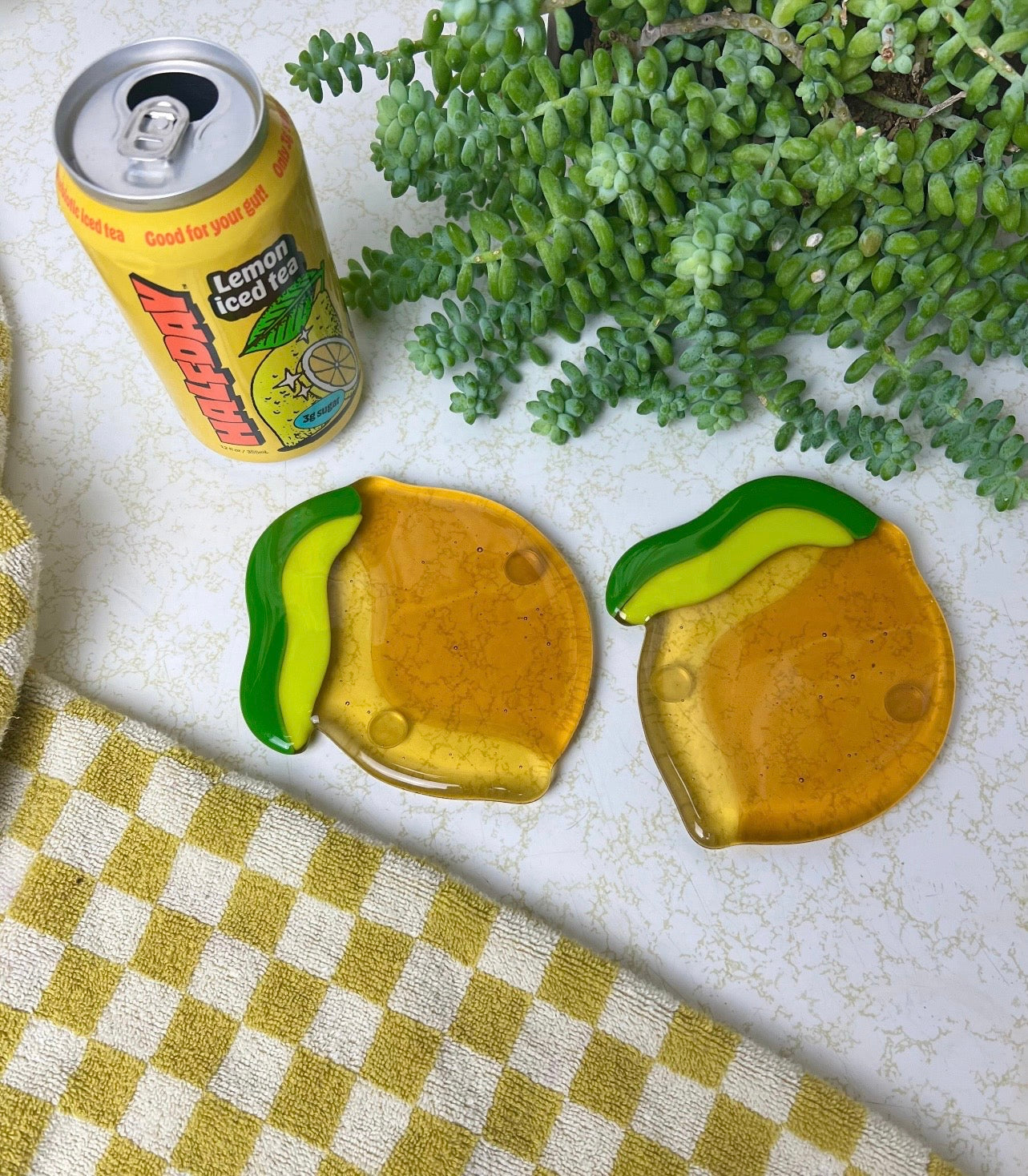 Lemon lime coaster set