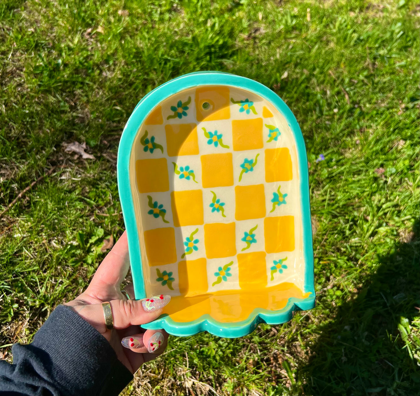 Ceramic Patchwork flower shelf