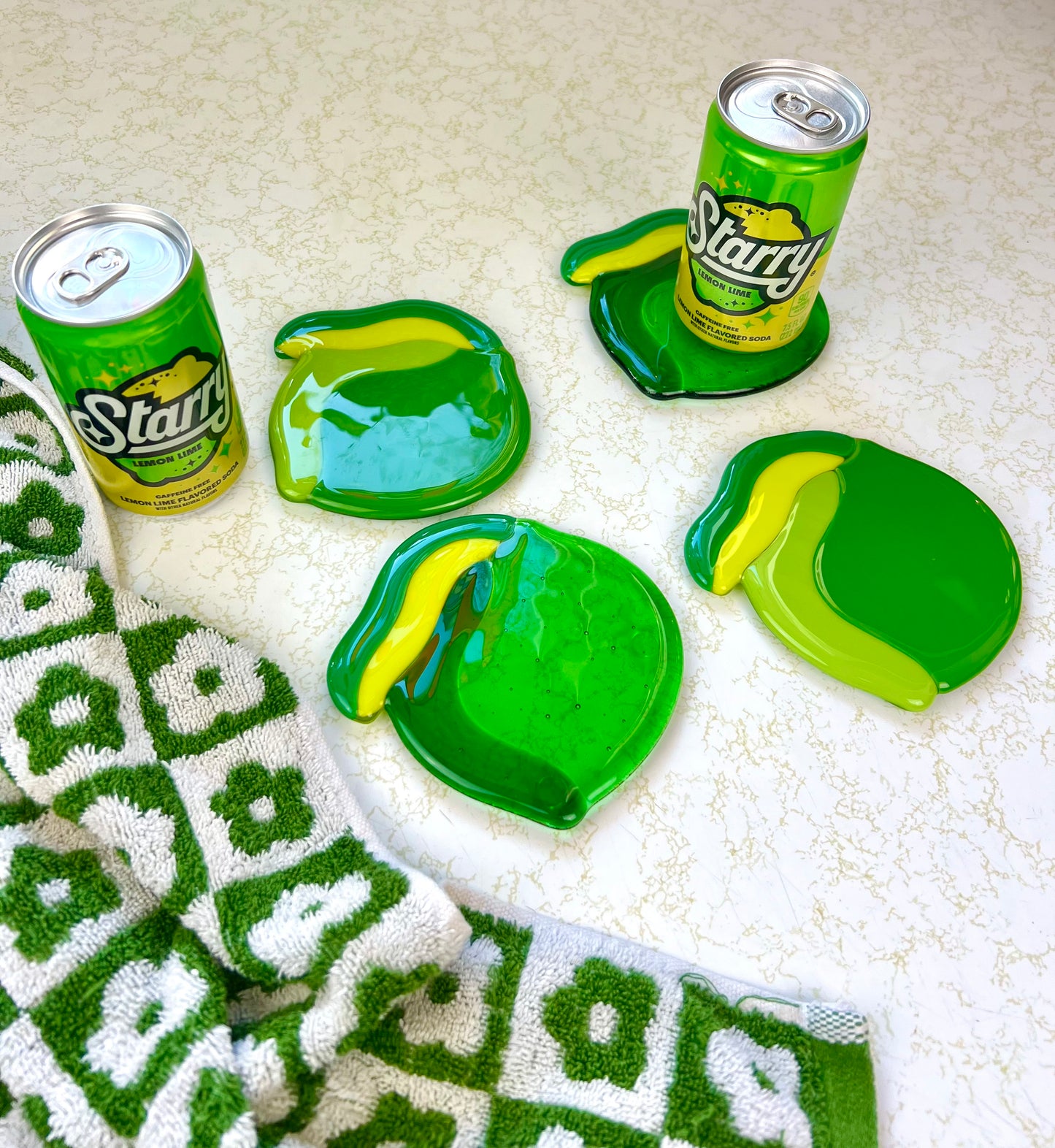 Lemon lime coaster set