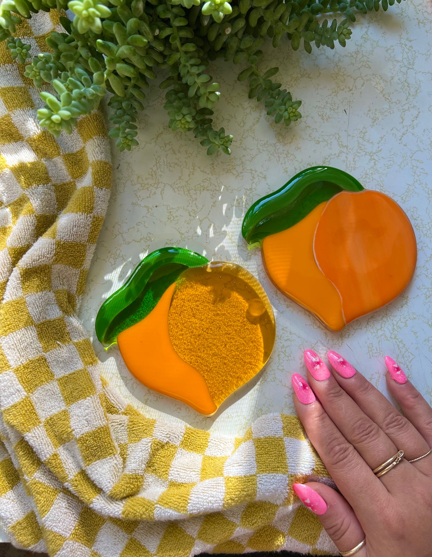 Peach coaster set