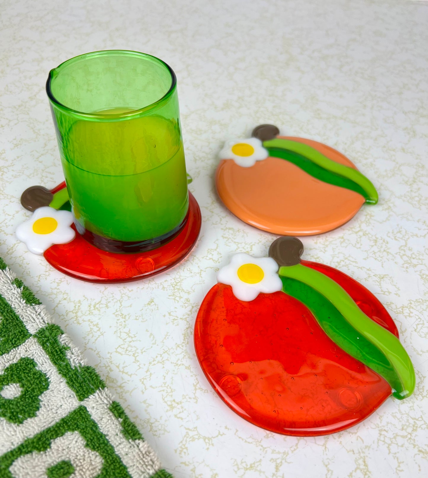 Orange coaster set