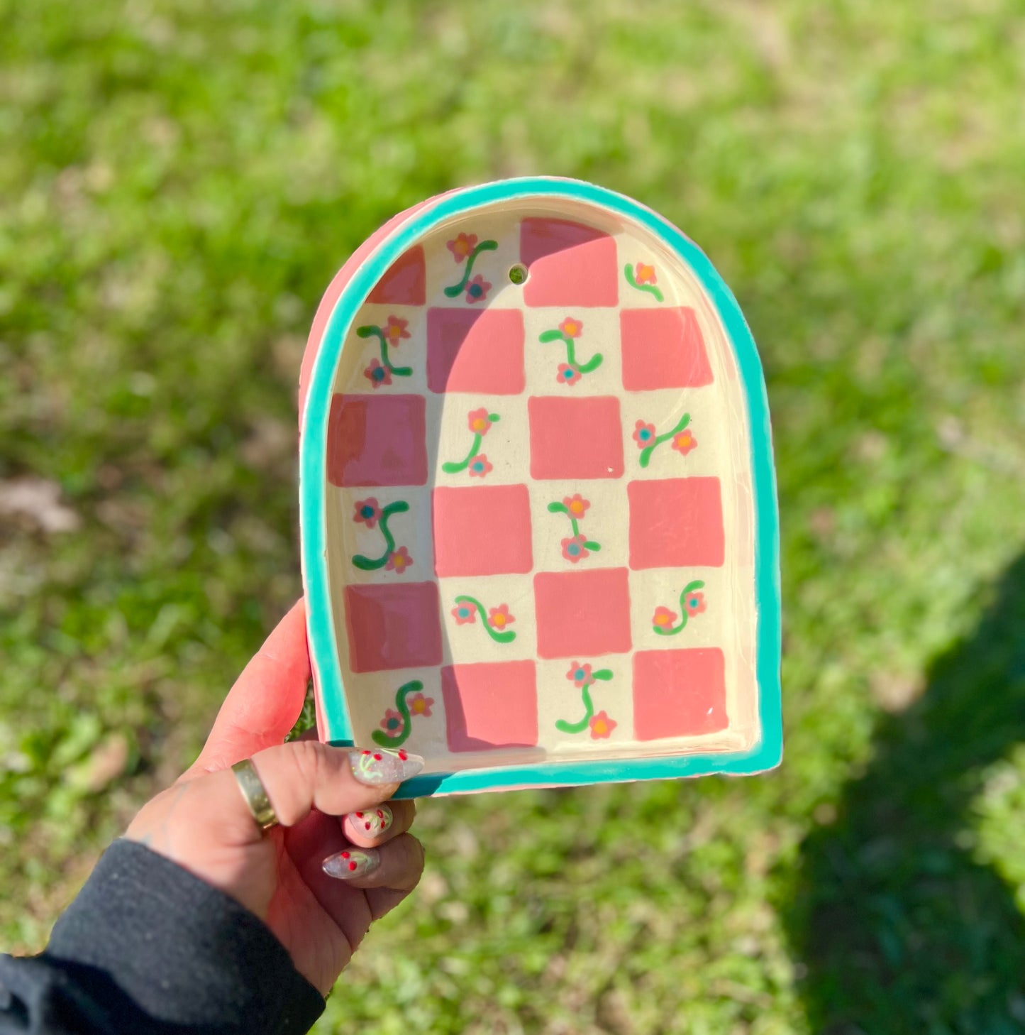 Ceramic Patchwork flower shelf