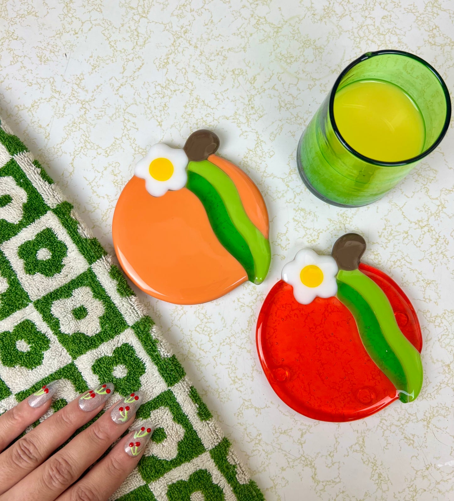 Orange coaster set