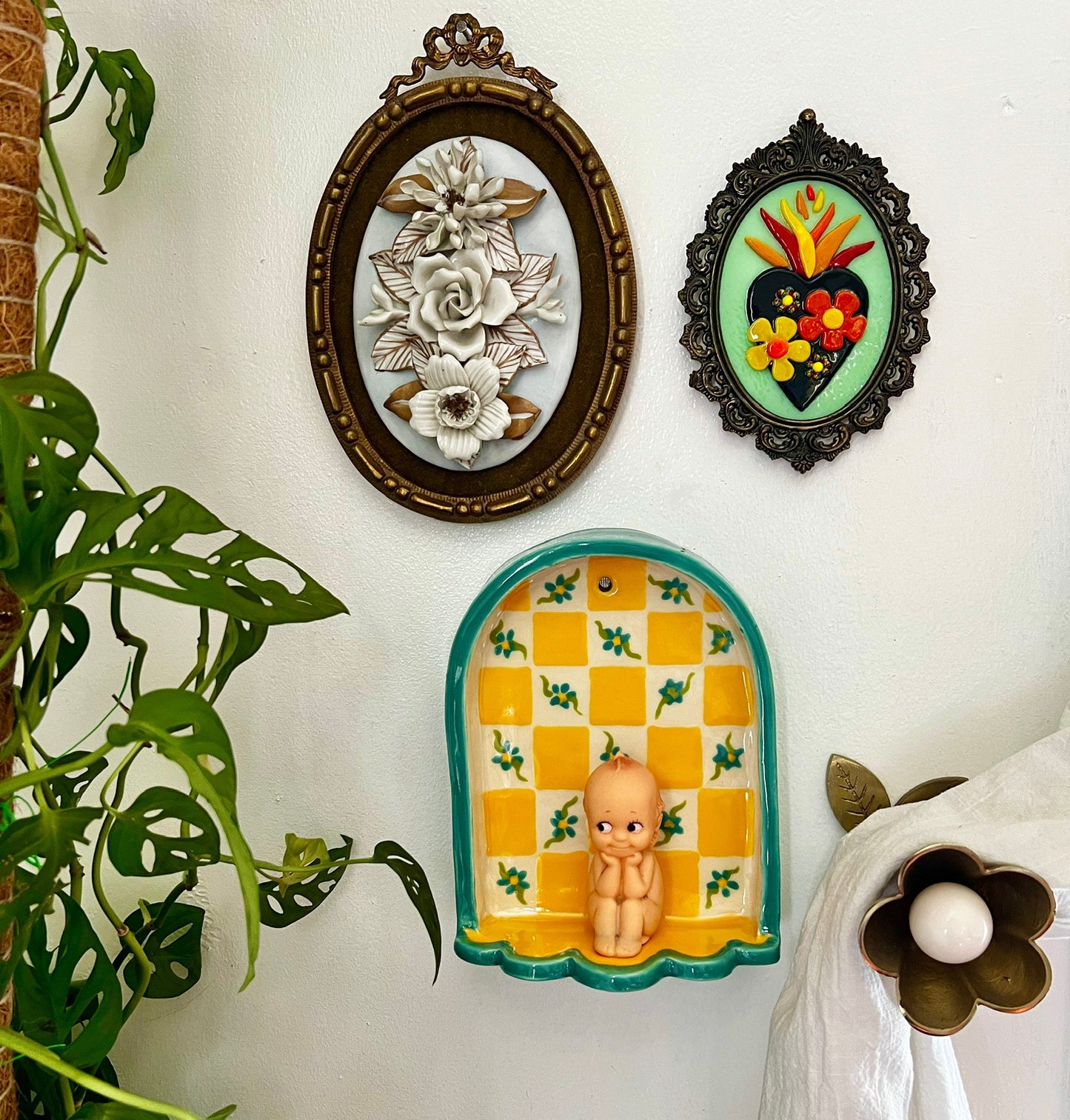 Ceramic Patchwork flower shelf