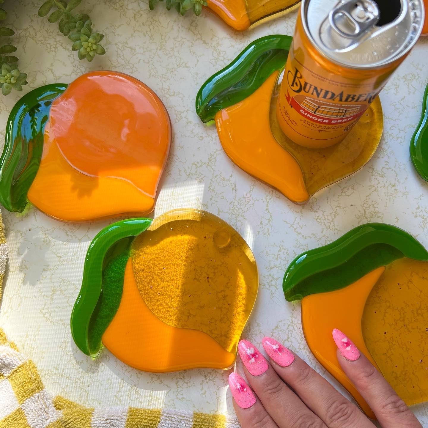 Peach coaster set
