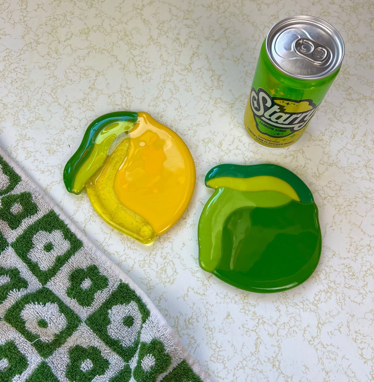 Lemon lime coaster set