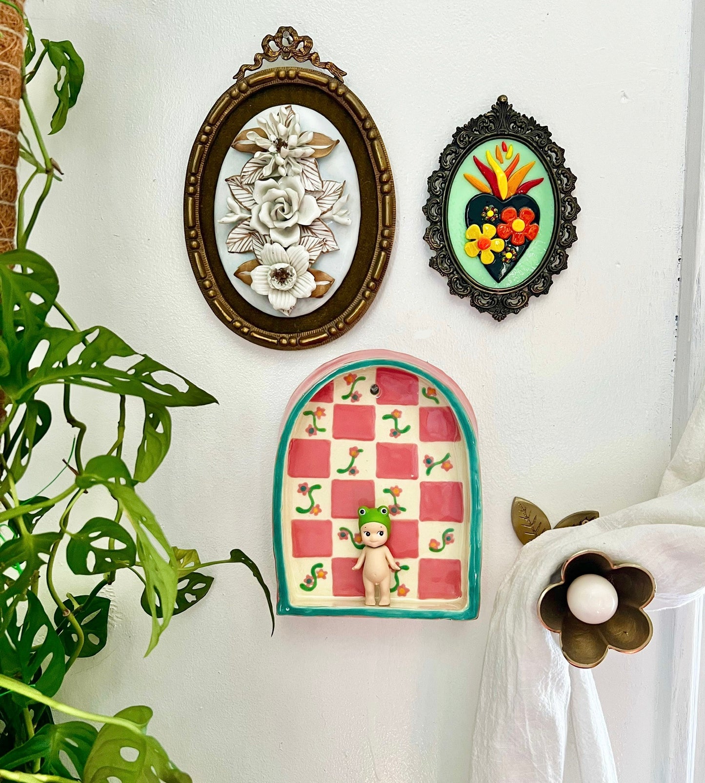 Ceramic Patchwork flower shelf