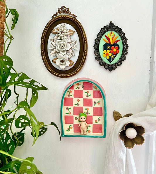 Ceramic Patchwork flower shelf