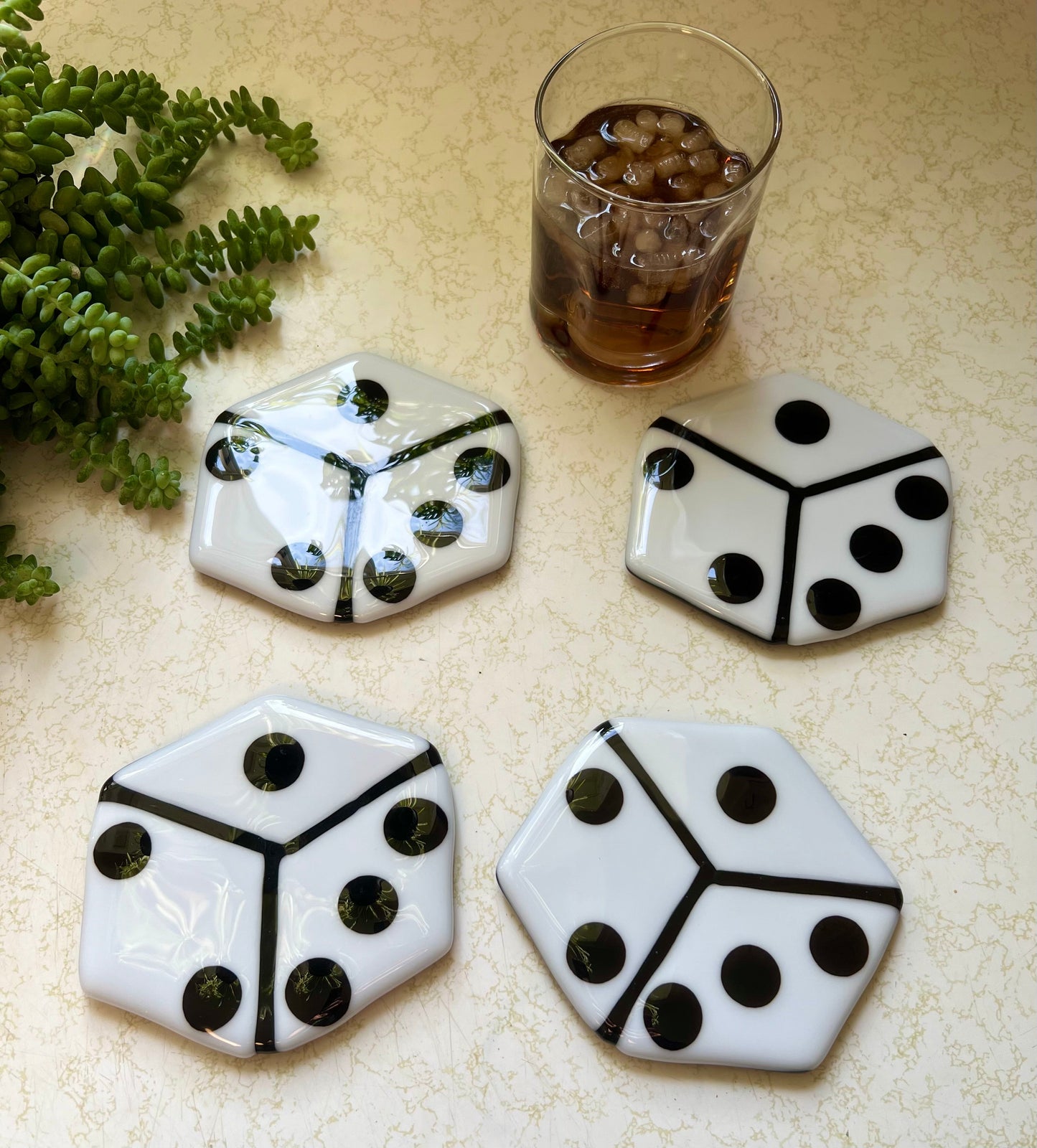 Dice coaster set