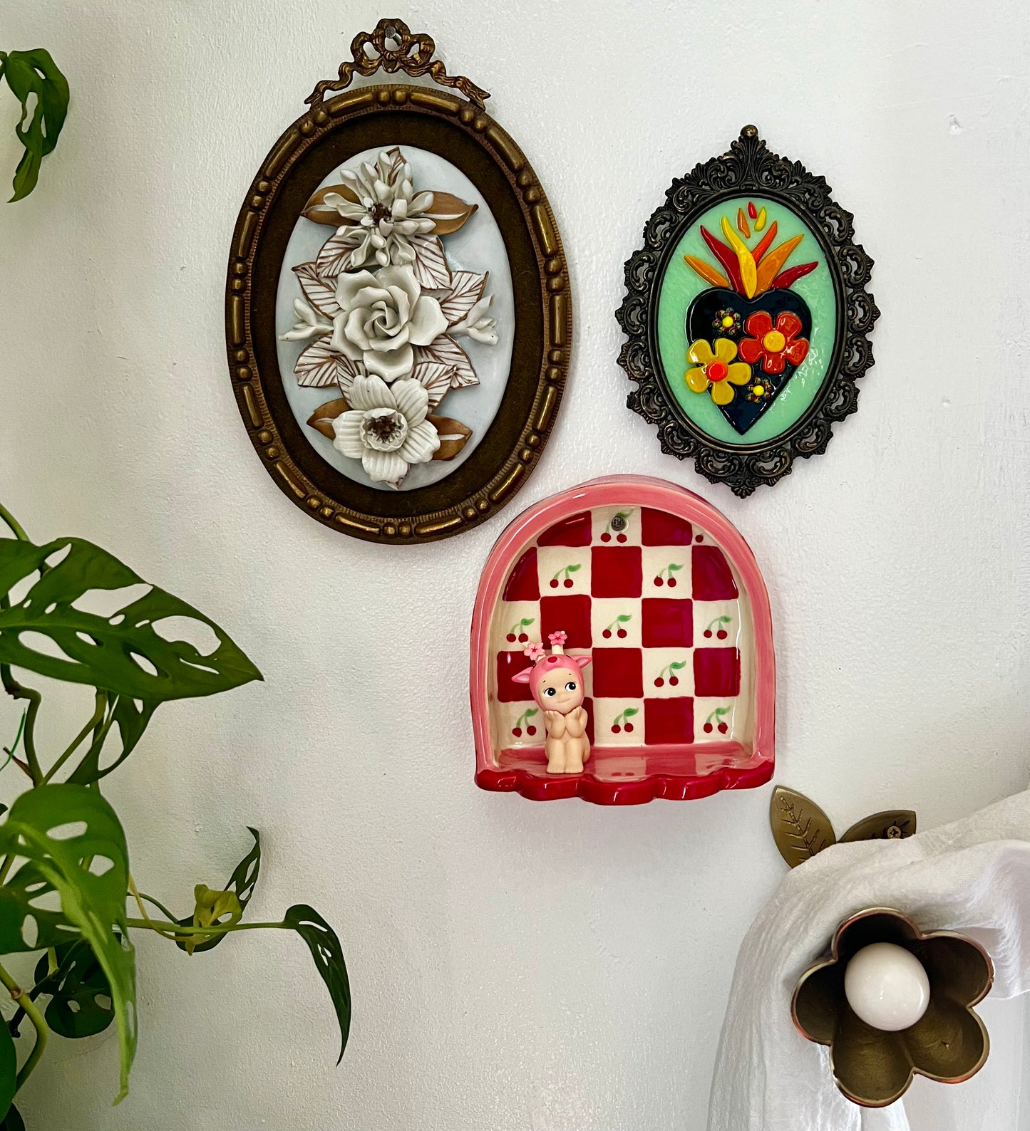 Ceramic cherry trinket shelf