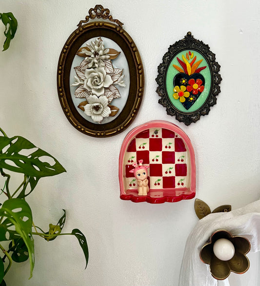 Ceramic cherry trinket shelf
