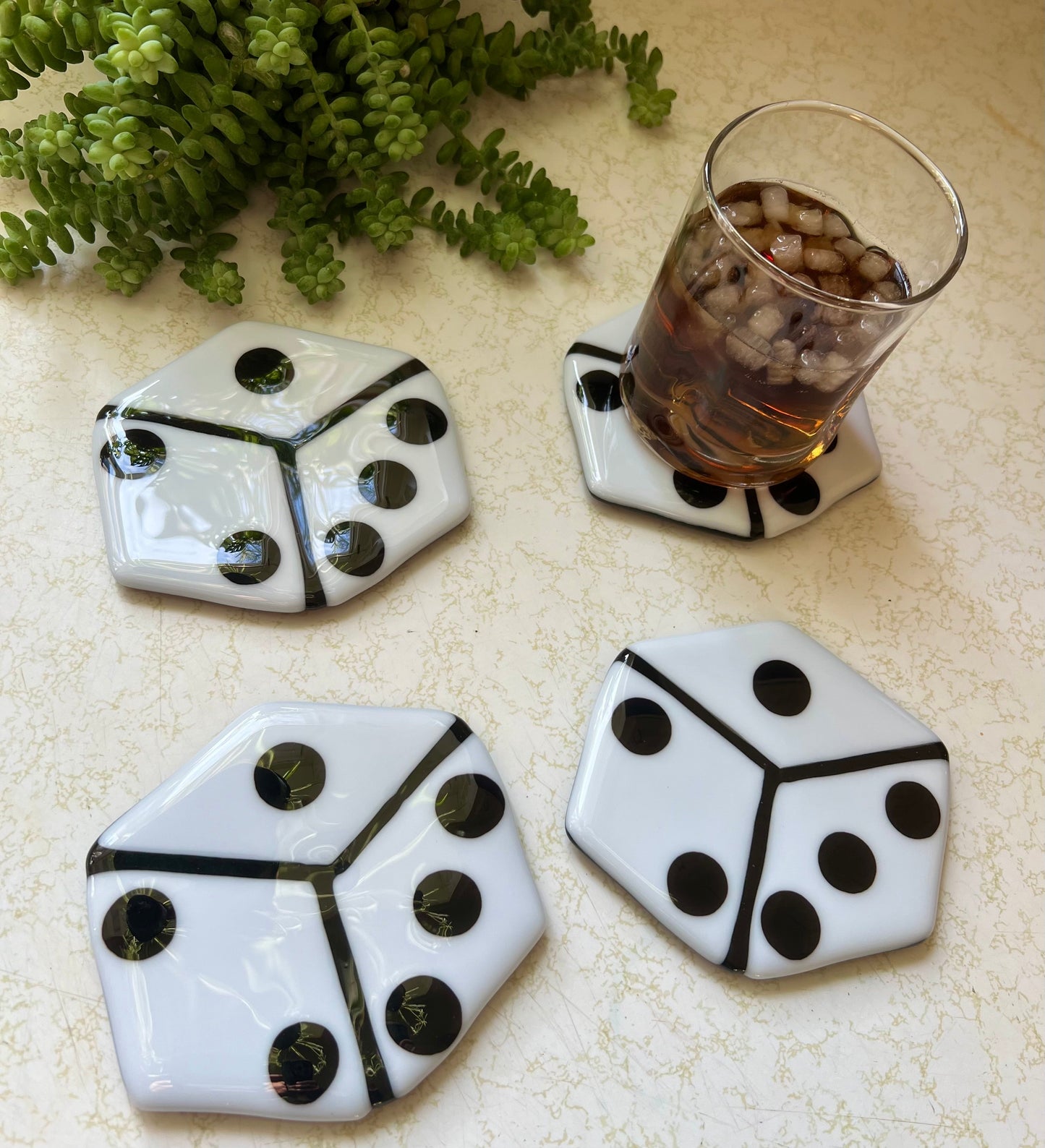 Dice coaster set