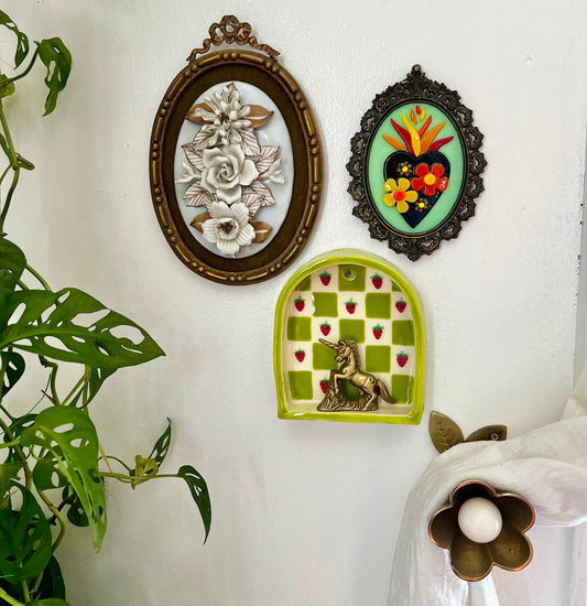 Ceramic  strawberry trinket shelf