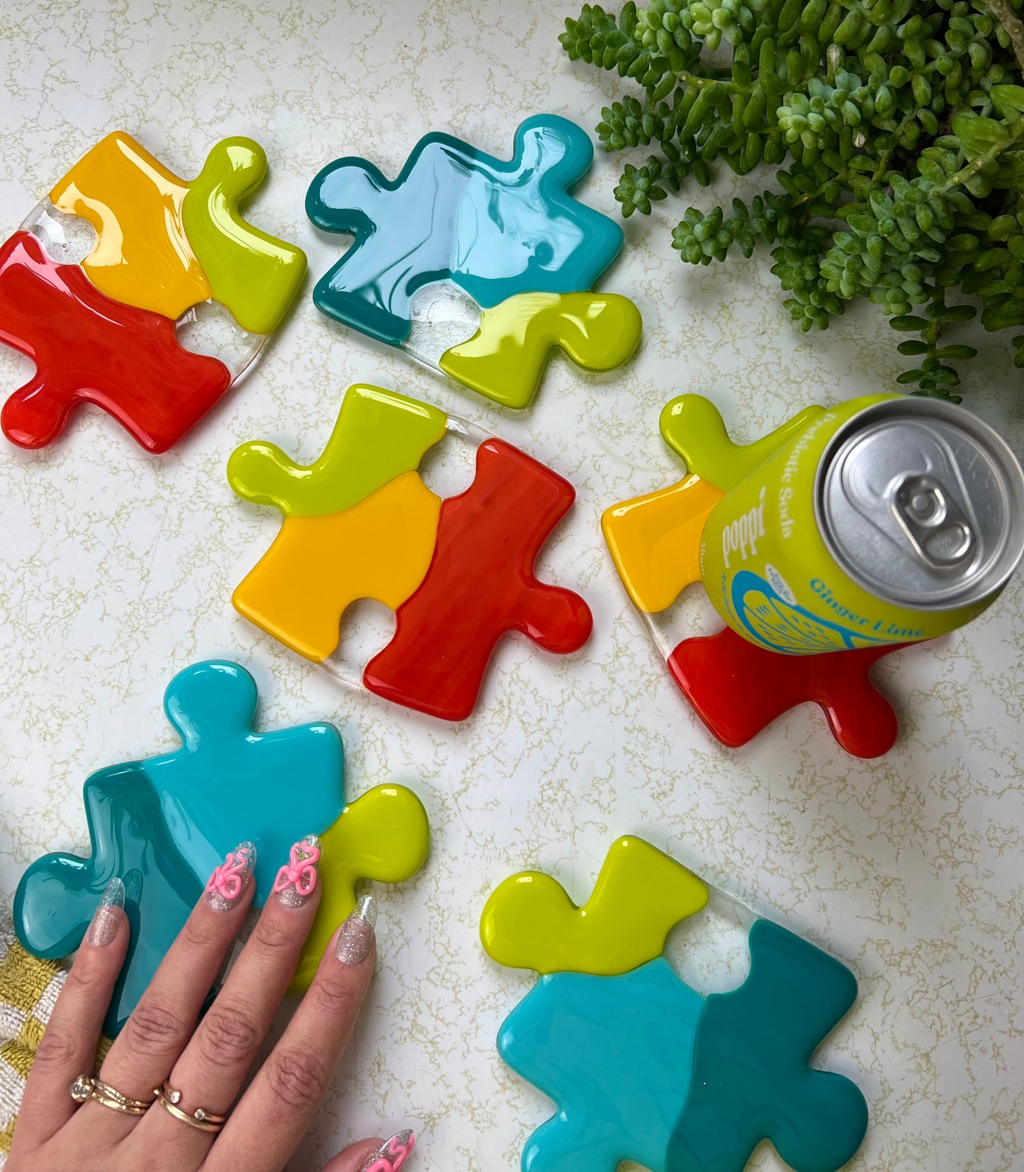 Puzzle coaster set