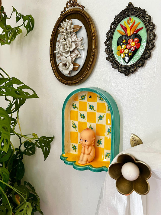 Ceramic Patchwork flower shelf