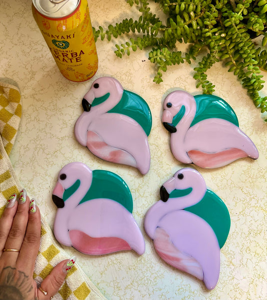 Flamingo coaster set