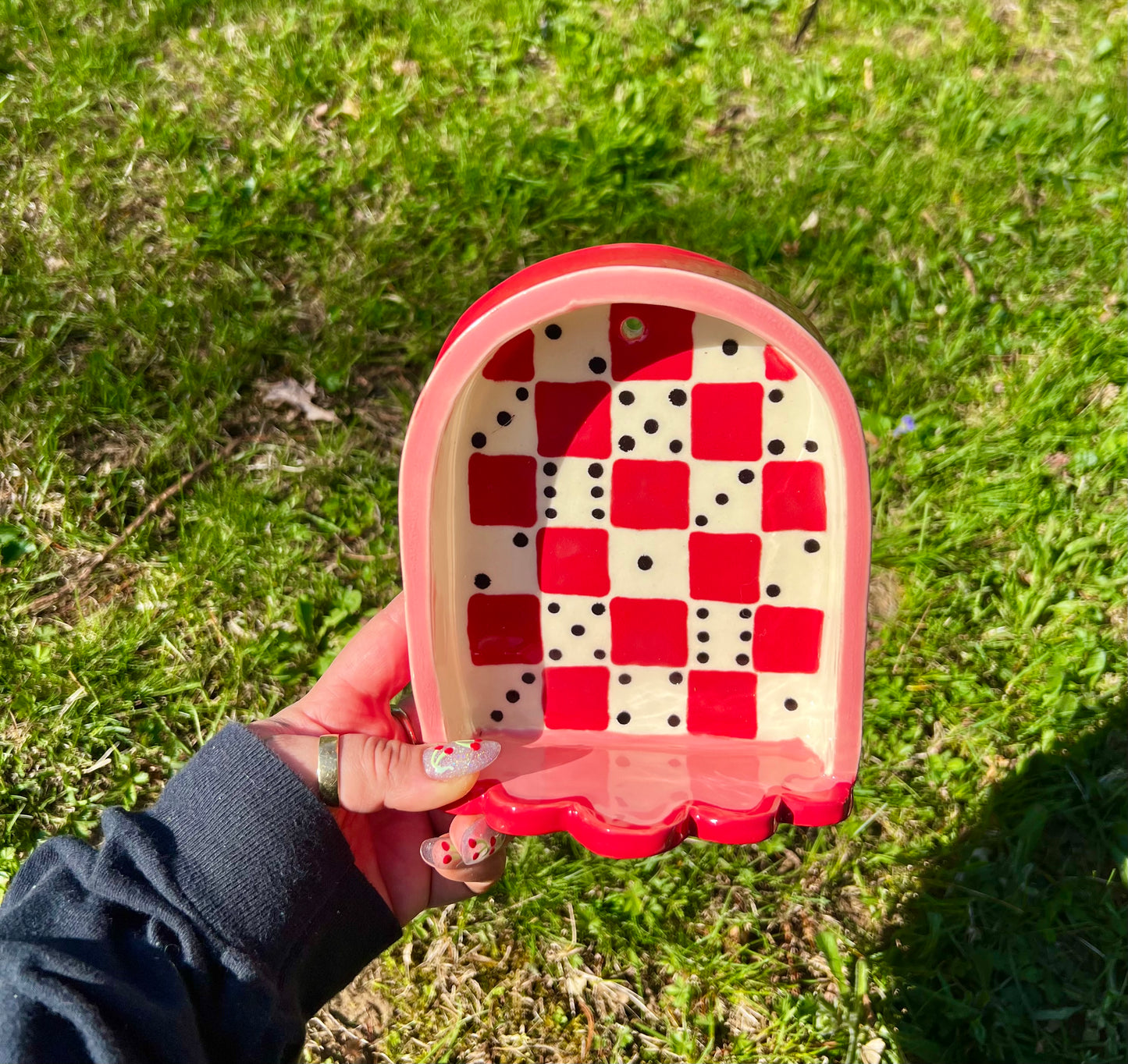 Ceramic dice trinket shelf