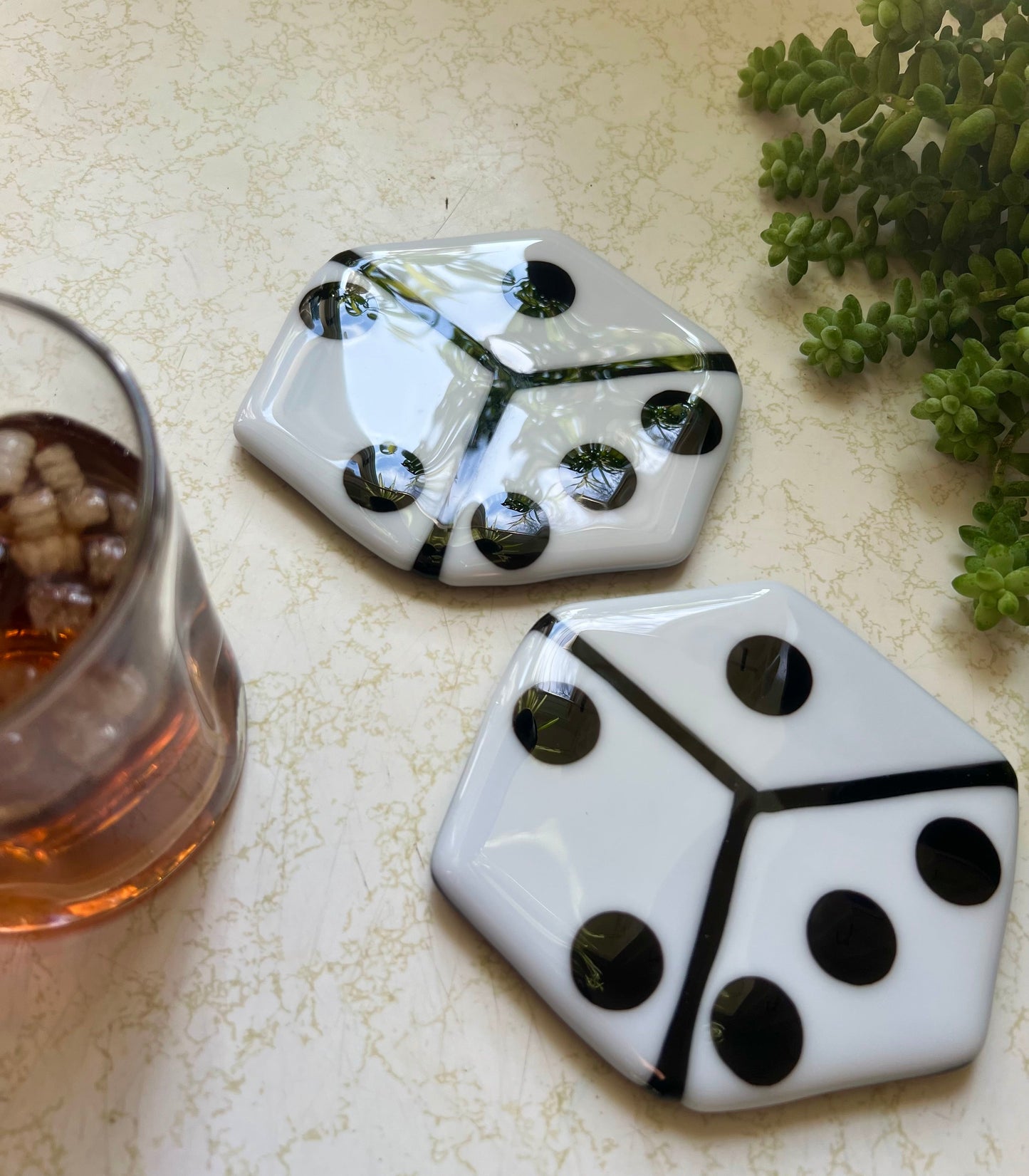 Dice coaster set