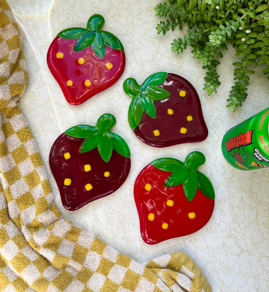 Strawberry coaster set