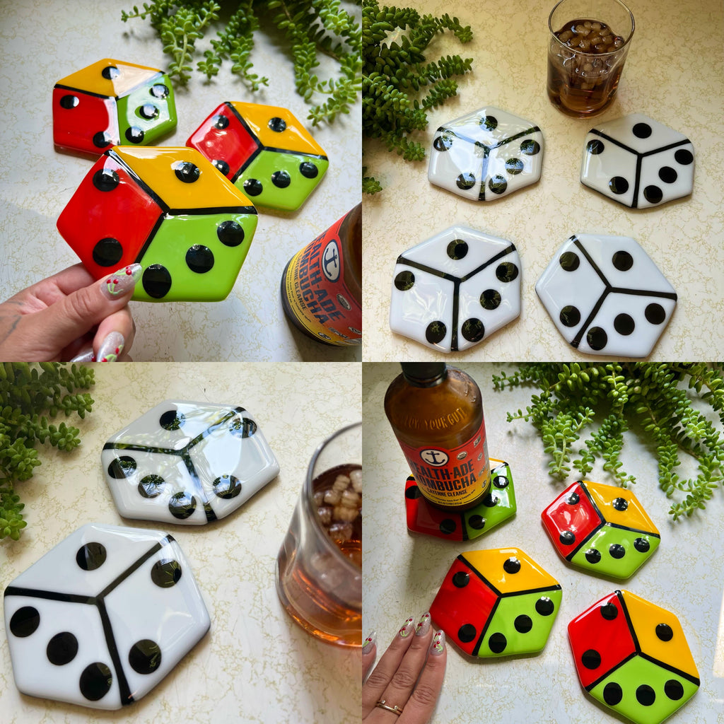 Dice coaster set