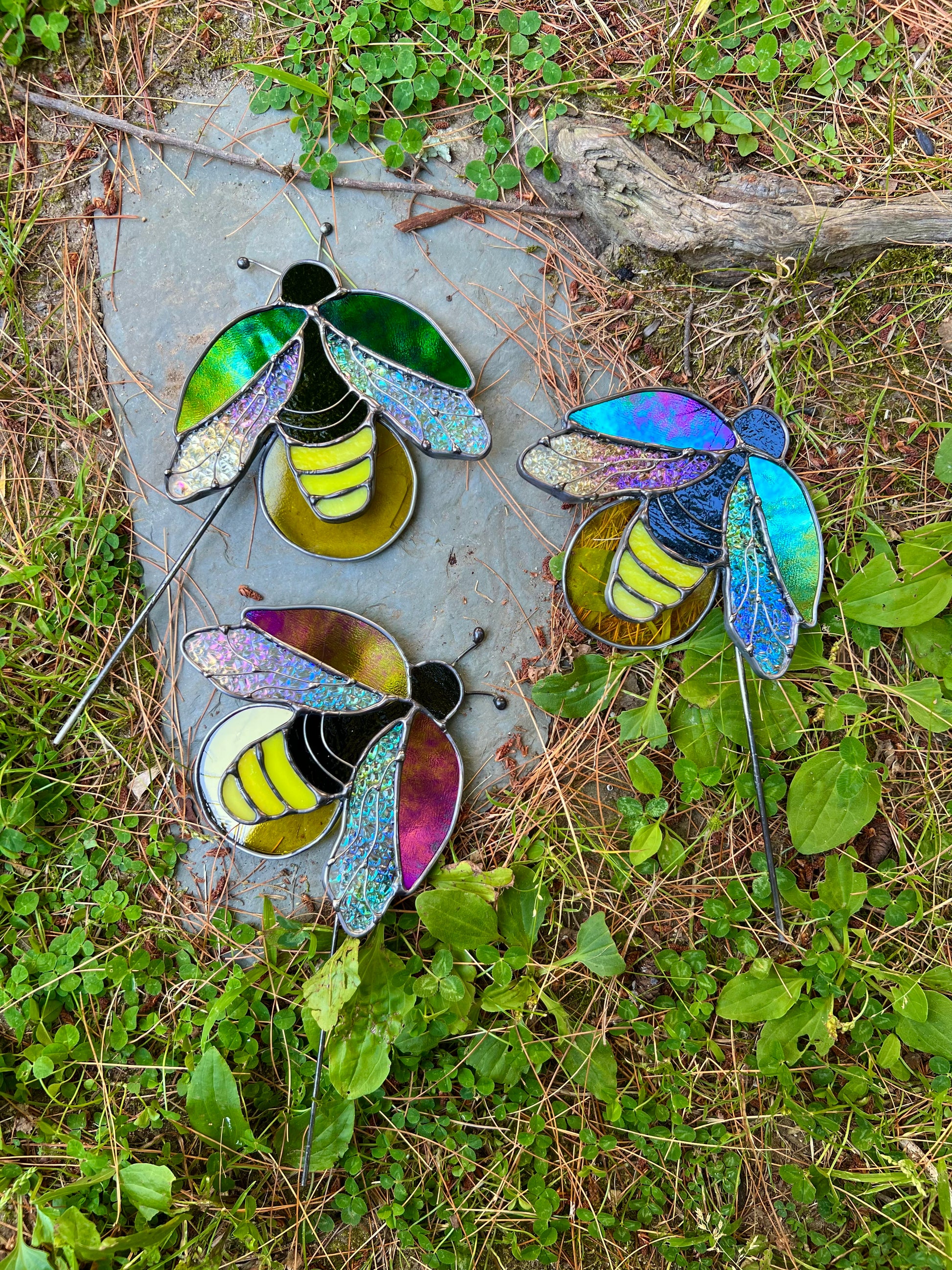 Firefly, Stainedglass suncatcher, bugs, good nightlight, handcrafted